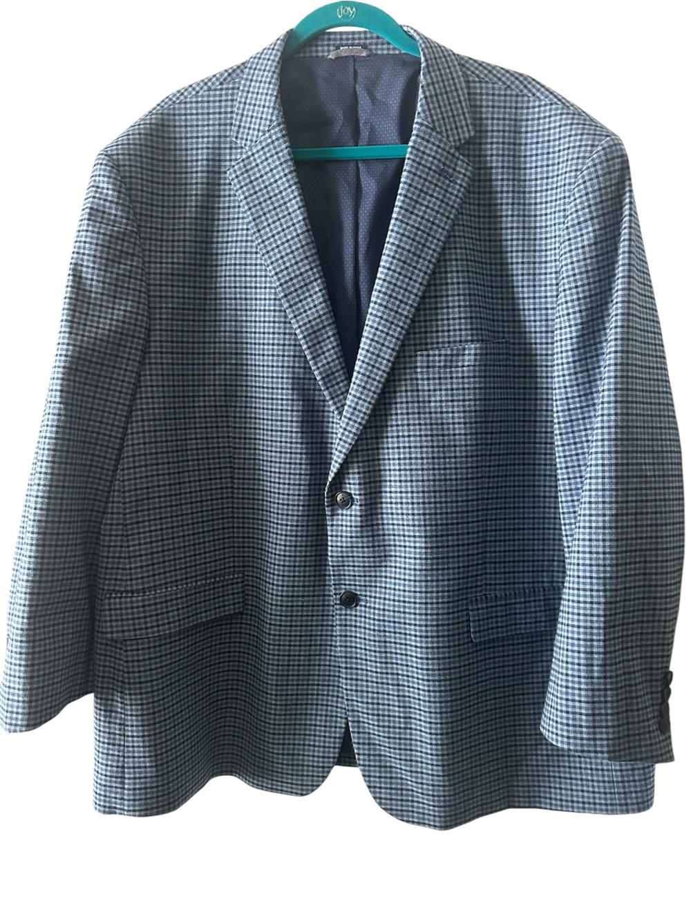 Crown & Ivy Men’s Plaid Button Suit Blazer Blue Size 54R